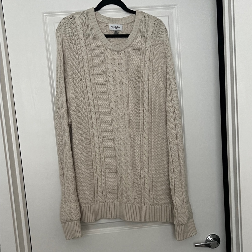 Goodfellow Men's Beige Cable Knit Sweater